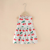 Καλοκαιρινή Παιδική Φούστα Baby Flower Printing Ρούχα Παιδικά Παιδικά Αμάνικα Μπλουζάκια Παιδικά Φορέματα γενεθλίων για κορίτσια