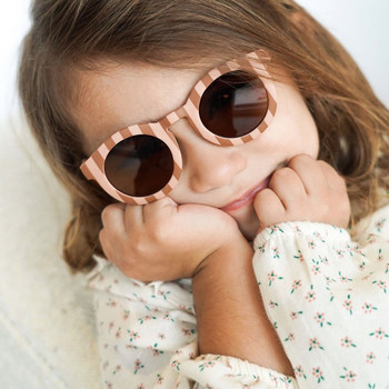 Ново пристигане 2-10 години Детски сладки кръгли слънчеви очила Момчета Момичета Бебешки решетки На открито Детска мода Котешко око Бели розови нюанси