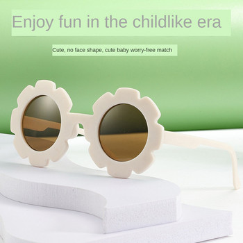 Слънчеви очила със слънчеви цветя за деца Кръгли летни сенници за пътуване Момчета Момичета Прекрасни очила Деца Бебе UV защита Oculos De Sol