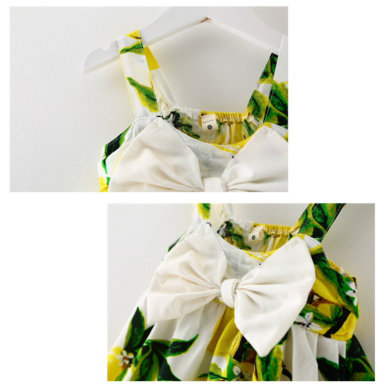 Лятна рокля за момиченце с лимонов принт Рокли за новородени Рокли за кръщене Рокля за рожден ден на принцеса за момиченце