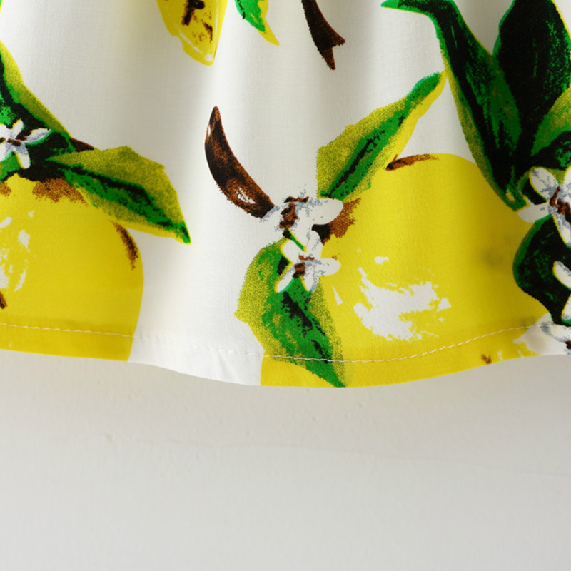 Лятна рокля за момиченце с лимонов принт Рокли за новородени Рокли за кръщене Рокля за рожден ден на принцеса за момиченце