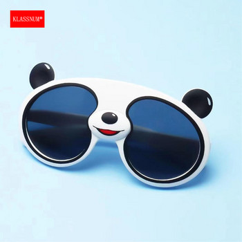 KLASSNUM Деца Момчета Момичета Забавни слънчеви очила Panda Сладки карикатури Детски слънчеви очила Силиконова рамка Външни UV400 нюанси Нови в