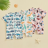 Citgeett Summer Kids Boys Swimsuit Short Sleeve Swimsuit Ziper Swimsuit Бански костюм Romper Дрехи