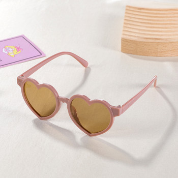 2-8 години нови детски анимационни слънчеви очила Heart Love Girls Boy Children Outdoor Round UV400 Sunglasses Baby Cute Pink Candy Eyewear