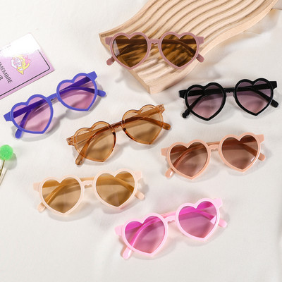 2-8 години нови детски анимационни слънчеви очила Heart Love Girls Boy Children Outdoor Round UV400 Sunglasses Baby Cute Pink Candy Eyewear