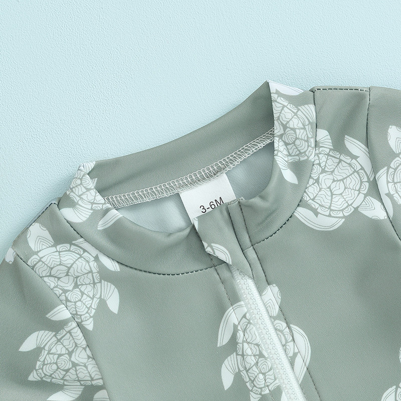 2023-11-18 Lioraitiin 0-4Y totyogó kisfiú úszóruha fürdőruha fürdőruha kiütésvédő cipzár rövid ujjú strandfürdő