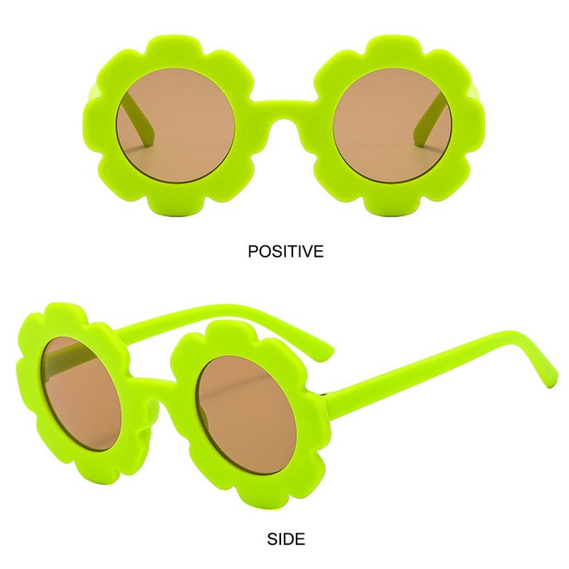 Gyerek napraforgós napszemüvegek Gyerekkerek virágos napszemüvegek Kültéri napvédő szemüvegek Regény Disco Fesztivál Party Árnyékolók