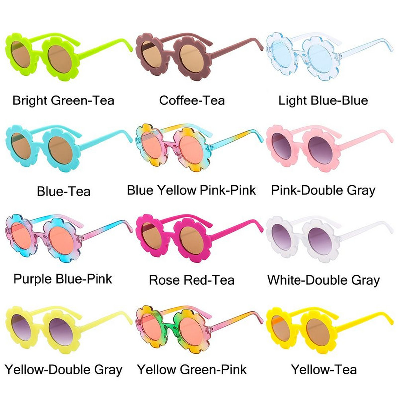 Gyerek napraforgós napszemüvegek Gyerekkerek virágos napszemüvegek Kültéri napvédő szemüvegek Regény Disco Fesztivál Party Árnyékolók