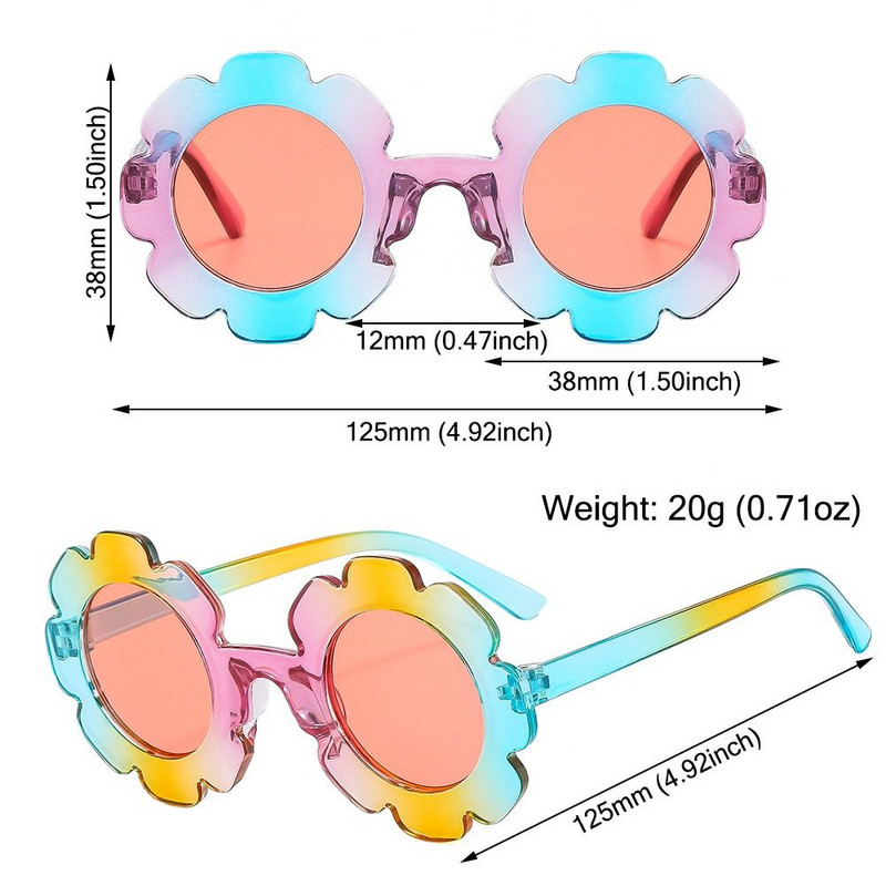 Gyerek napraforgós napszemüvegek Gyerekkerek virágos napszemüvegek Kültéri napvédő szemüvegek Regény Disco Fesztivál Party Árnyékolók