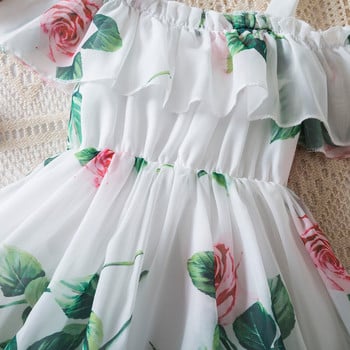 Νέο καλοκαιρινό αμάνικο φόρεμα για κορίτσια Baby print Flower φόρεμα Κομψά παιδικά κορίτσια γιορτινά casual ρούχα Παιδικά φορέματα για πάρτι