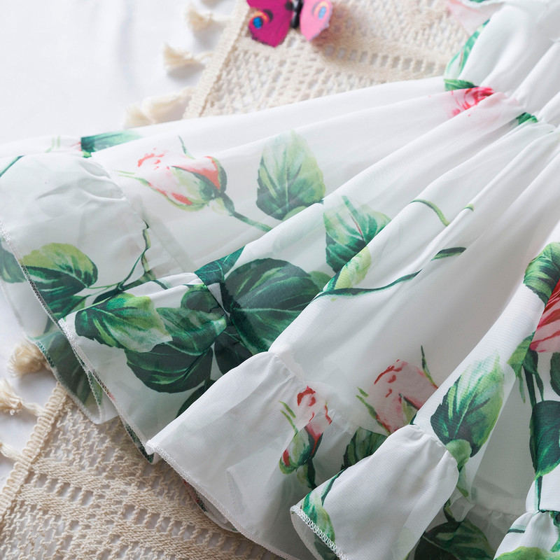 Új nyári lányok ujjatlan ruha baba mintás virágos ruha Elegáns gyerek lány lányoknak ünnepi alkalmi ruhák tipegő gyerek parti ruhák