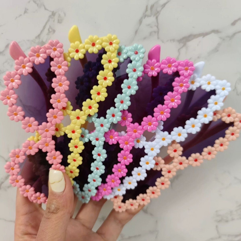 KLASSNUM Gyerek Virágos Napszemüveg Lányok Fiúk Macskaszem Keret Szemüvegek Gyermekek Aranyos Százszorszép árnyékolók Kültéri UV védelem Party szemüvegek