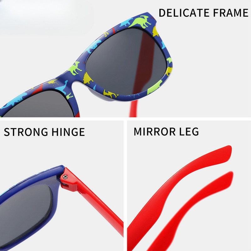 Nyáron Új Dinosaur Square Gyerek kültéri napernyő Napszemüveg Gyerek Rajzfilm Aranyos Baba Divatos Napszemüvegek Lányok Fiúk Szemüvegek