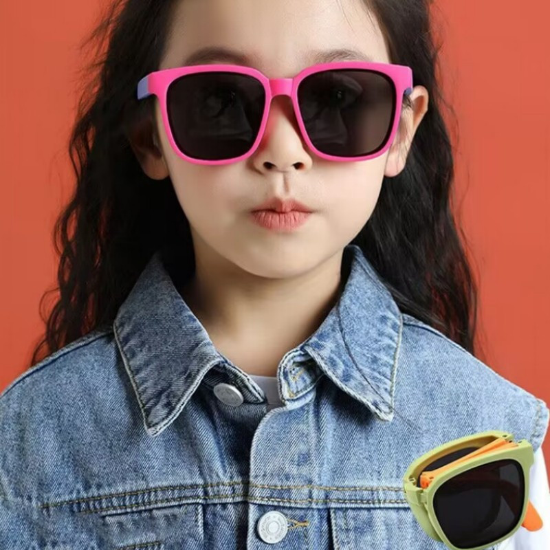 Gyerekek Összehajtható Hordozható Polarizált Napszemüvegek Fiúk Lányok Napszemüvegek Szilikon Biztonsági Szemüvegek Ajándékok Gyermekeknek Baba UV400 Szemüvegek