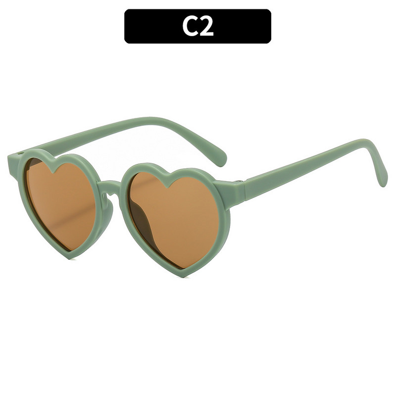 KLASSNUM Децата обичат слънчеви очила Рамка сърце Бебешки сладки слънчеви очила 2-8 години Деца Момичета Момчета 2024 Новогодишна украса за коледно парти