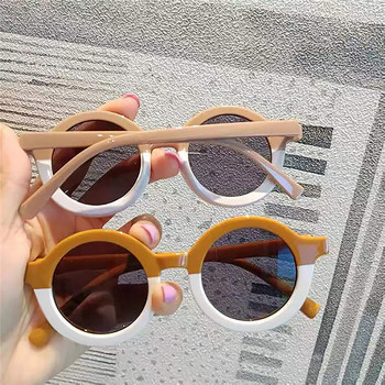 Момичета Момчета Сладки анимационни слънчеви очила Детски ретро слънчеви очила с кръгла рамка Външни очила Бебешки сенници Очила Uv400 Слънчеви очила