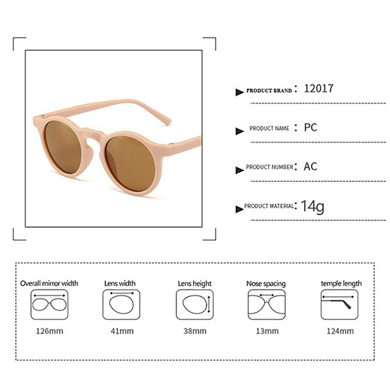 Lányok Fiúk Aranyos Rajzfilm Napszemüvegek Gyerekek Retro Kerek Keretes Napszemüvegek Kültéri Szemüvegek Baba árnyékoló Szemüvegek Uv400 Napszemüvegek