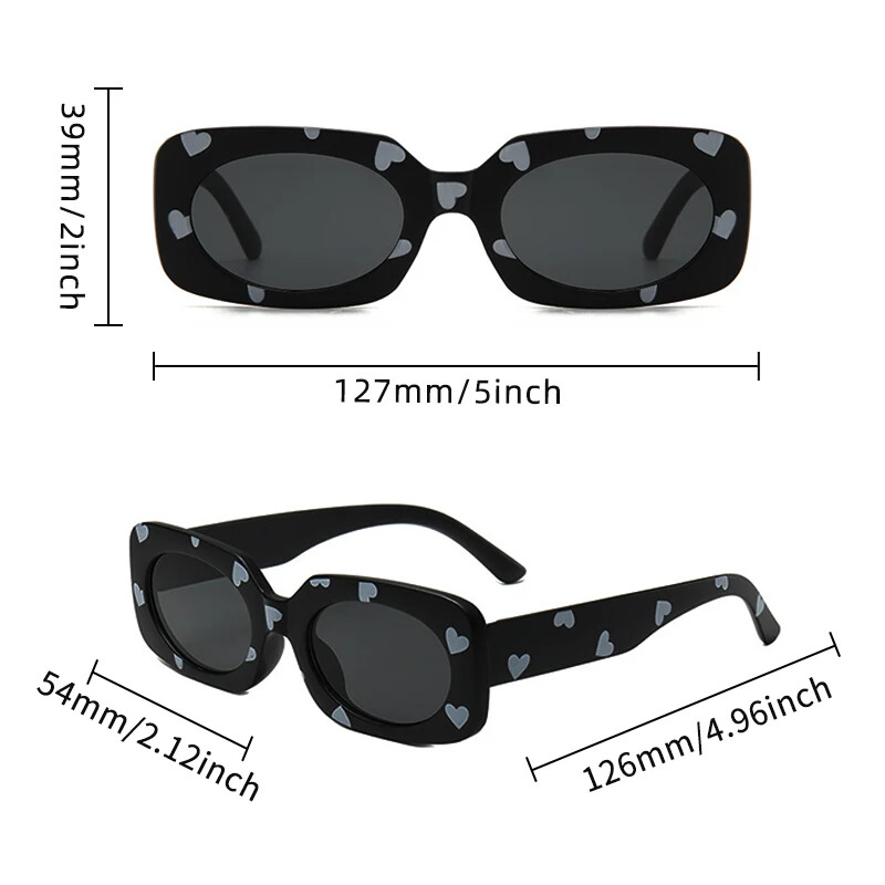 2024 Új Gyermek Vintage Színek Téglalap alakú Szíves napszemüvegek UV400 Lányok Fiúk Divatvédelem Napszemüvegek Gyerek napszemüvegek