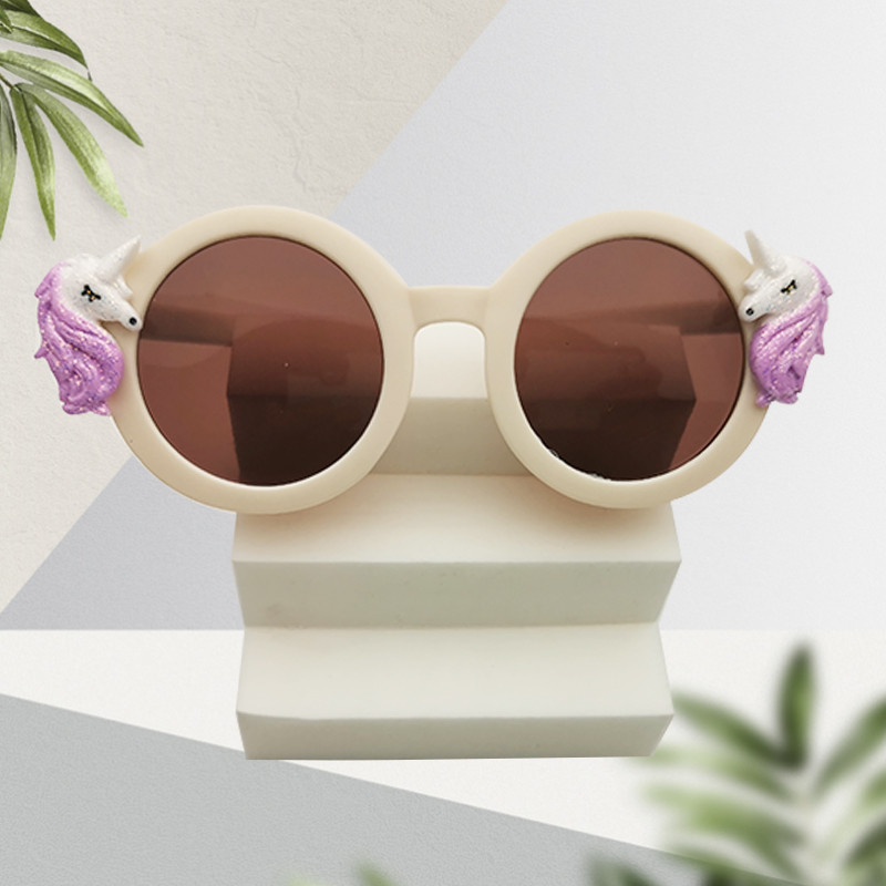 2022 Gyermek napszemüvegek Unicorn napszemüvegek aranyos születésnapi szemüvegek kerek kényelmi szemüvegek szemüveg UV400 védelem