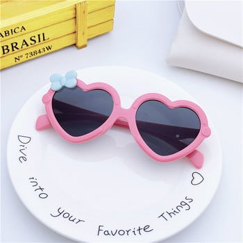 Детски слънчеви очила с анимационен лък, любов във формата на сърце, UV400 защита, ретро унисекс очила, модни сладки, сладки слънчеви очила