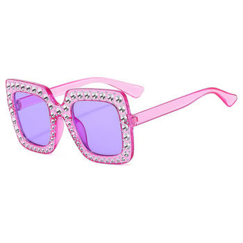 XJiea Детски модни дизайнерски слънчеви очила Модерни огромни квадратни детски слънчеви очила Цветни нюанси в стил родител-дете UV400