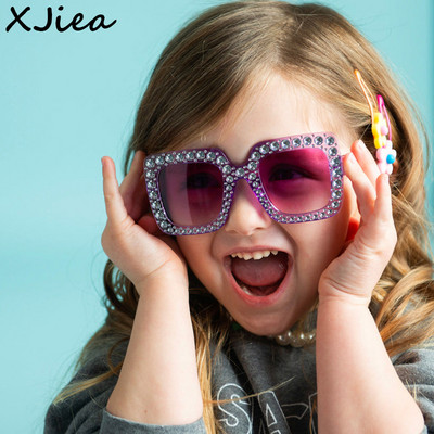 XJiea Ochelari de soare la modă pentru copii, designer la modă, pătrați supradimensionați, ochelari de soare pentru copii, colorați, nuanțe stil părinte-copil UV400