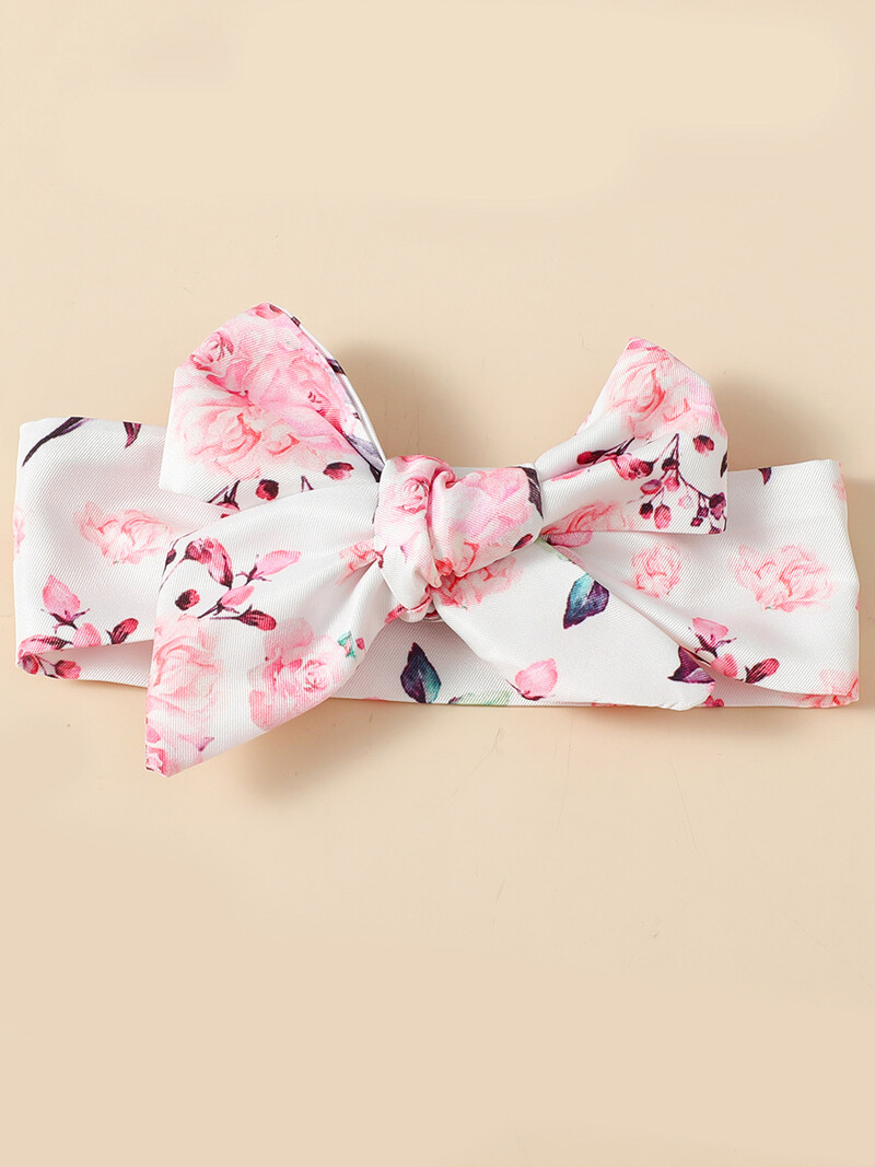 2PCS Бебе момиче принцеса гащеризон с дълги ръкави Прекрасен рипсен комбинезон на цветя с лента за глава за новородено момиченце 0-18 месеца