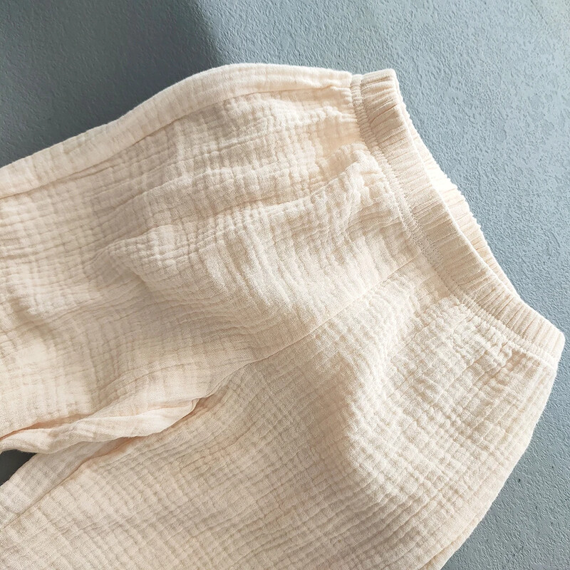 Nyári koreai gyermeknadrágok alkalmi lányok fiúk pamutvászon egyszínű laza redős nadrág nadrág lányok magas derekú hárem nadrág