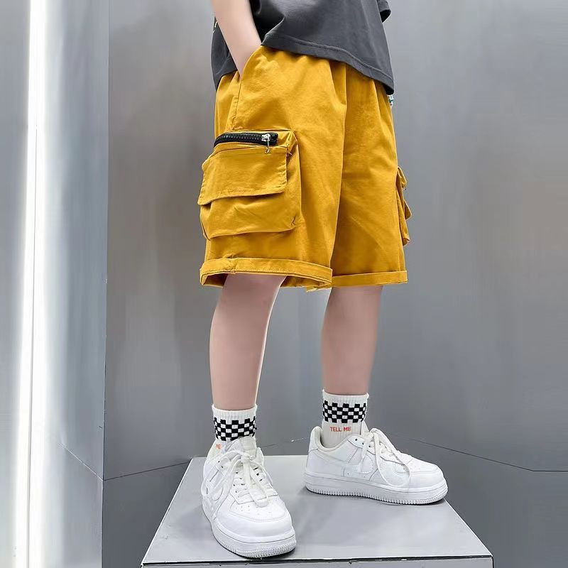 2023-as gyermekruházat nyári teherhordó rövidnadrág bő nagy zsebű Divatos sport gyorsan száradó ok 5-14 éves korig