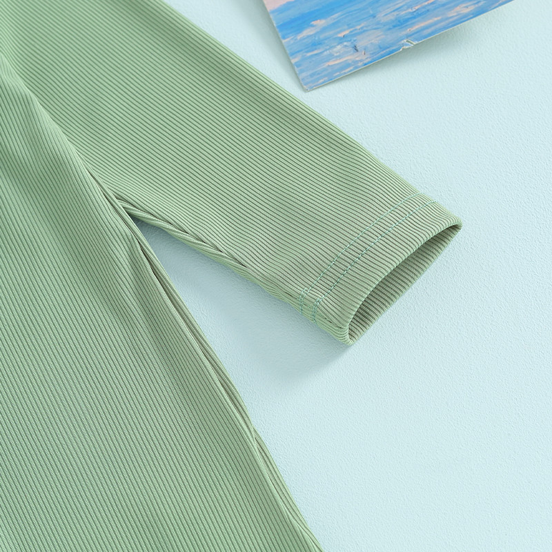 Gyerekek Gyerekek Fiúk Nyári fürdőruhák Bikinik Tömör bordás Alkalmi hosszú ujjú cipzáras Jumpsuitek Fürdőruha Strandruhák Fürdőruhák