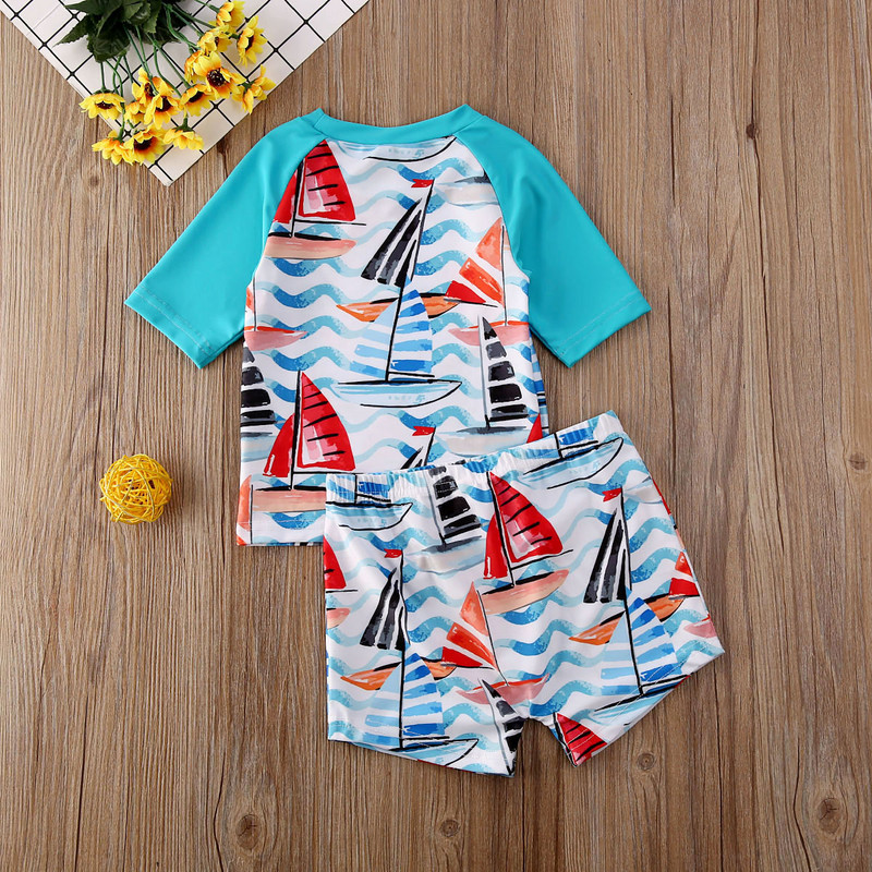 Kompleti kupaćih kostima za malu djecu, djecu, dječake, majice s motivima stripova + kratke hlače, kupaći kostimi, bikini kompleti, kupaći kostimi