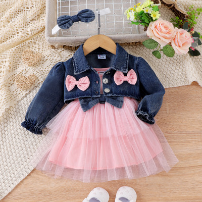 Κοστούμι-φόρεμα PatPat 3PCS Baby Girl Sweet 3D Design