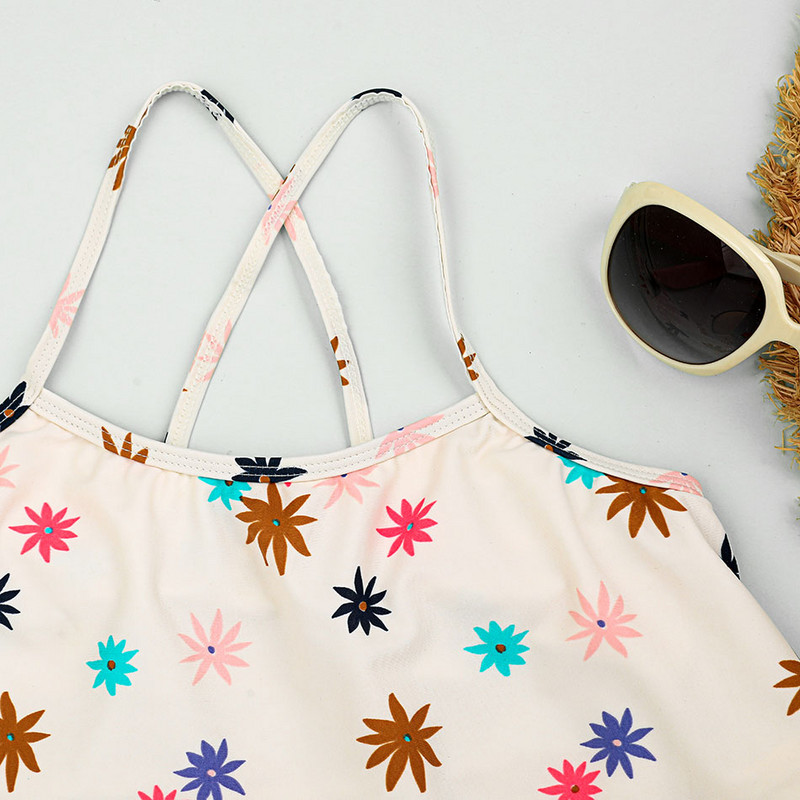 Fodor lányos fürdőruha, nyomott kétrészes gyerek fürdőruha Tankini 7-14 éves korig lányos bikini szett Nagy lány fürdőruha Strandruha