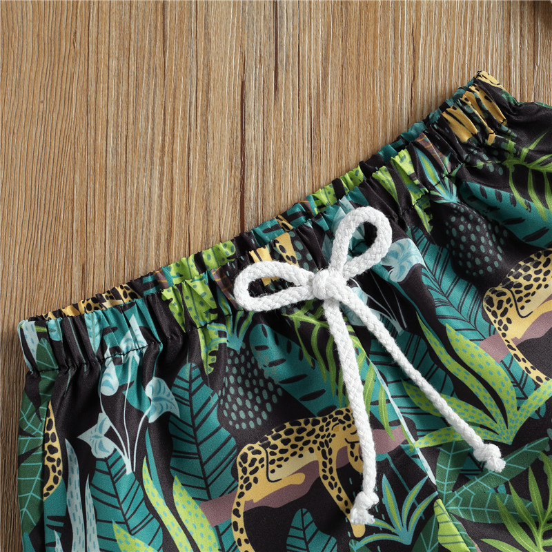 1–5 metų vaikams berniukų vasaros šortai Animaciniai filmukai Leopardas Dinozauras Vėžlys margintos trumpos kelnės kūdikiams berniukams Vasaros paplūdimio plaukimo šortai