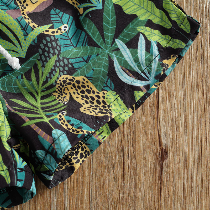 1–5 metų vaikams berniukų vasaros šortai Animaciniai filmukai Leopardas Dinozauras Vėžlys margintos trumpos kelnės kūdikiams berniukams Vasaros paplūdimio plaukimo šortai