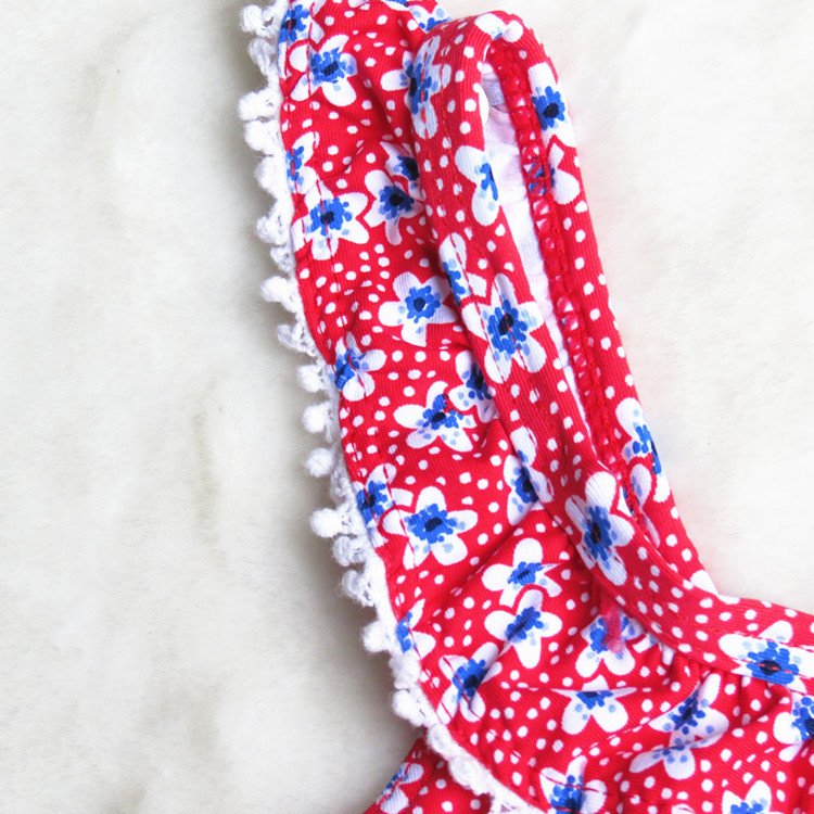 Lányok kétrészes fürdőruha virágos masni kézműves csipke Friss és aranyos lányok fürdőruha 4-16 éves korig