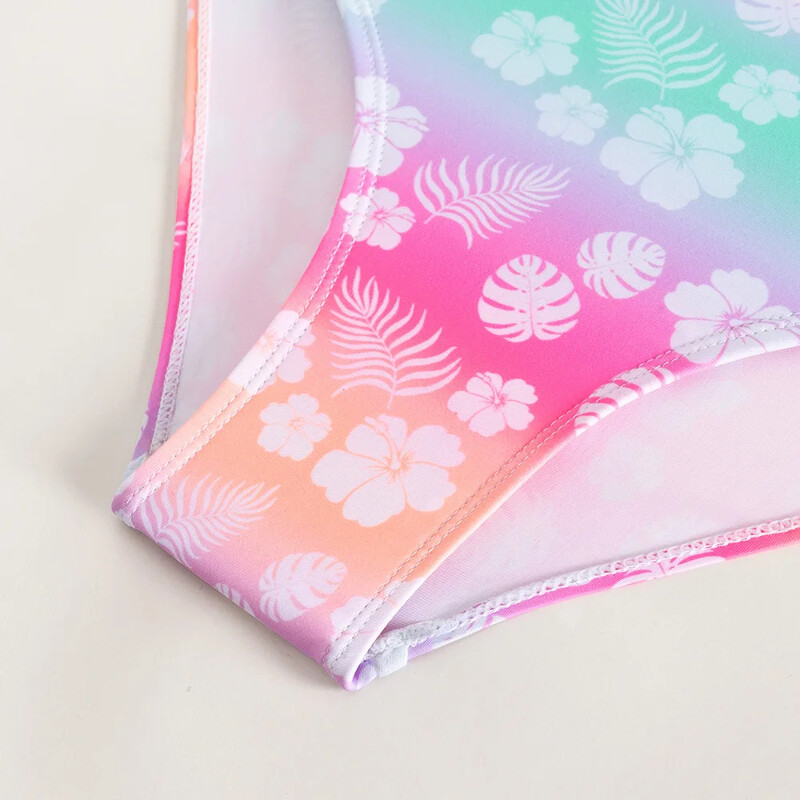 Új lányok bikinik egyrészes fürdőruhák baba háromszög fürdőruhák gyermek fürdőruha gyerekek monokini virágos nyári strandruha