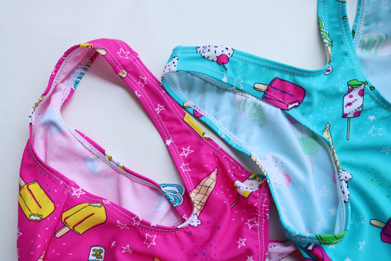 Lányok fürdőruhák fürdőruhák fagylaltmintás gyerek fürdőruha egyrészes lány fürdőruha Monokini aranyos gyermek egyrészes strandruha