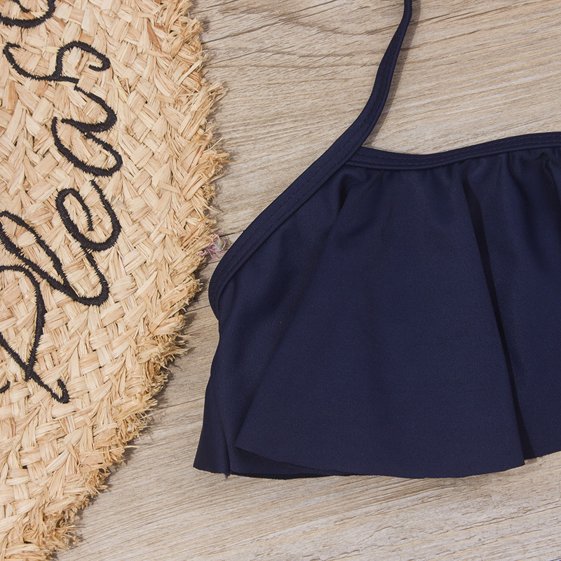 Falbala Kids Girls Girls Nyári fürdőruha Fodor mintás Rugalmas Gyerek Lányok Bikinik Halter fürdőruha Fürdőruha Nyaralás Ajándék