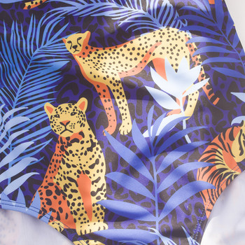 Леопардови щампи с волани по ръбовете за момичета, тийнейджъри, цял бански костюм, летни детски бански костюми, детски плажни костюми, детски плувен костюм Монокини