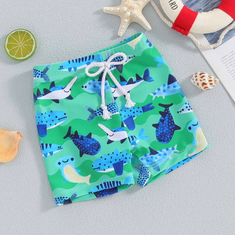 Kids Baby Boys Úszónadrágok Újdonság Shark Print Elasztikus derék úszóshortok Gyermek fiúk fürdőruha fürdőruha alsó fürdőruha