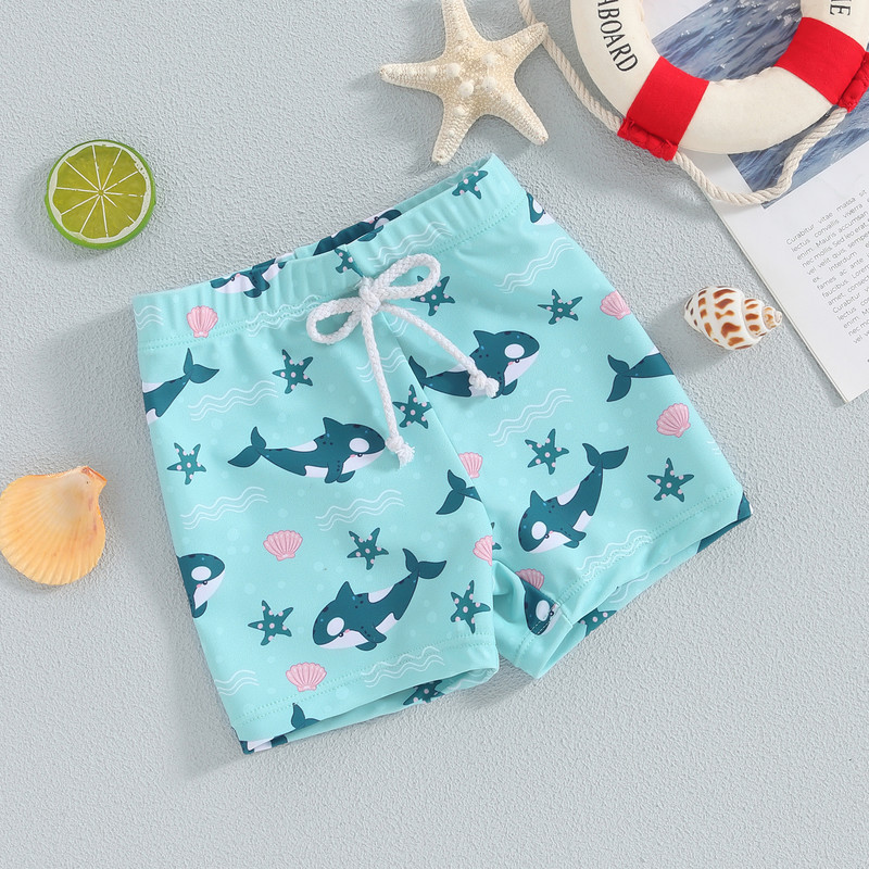 Kids Baby Boys Úszónadrágok Újdonság Shark Print Elasztikus derék úszóshortok Gyermek fiúk fürdőruha fürdőruha alsó fürdőruha