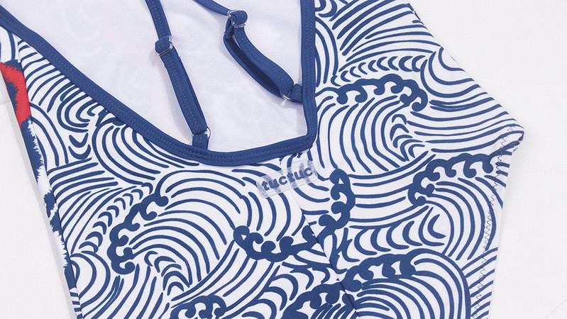 Fish Shape Print Gyerekek Tipegő Lányok Gyerekek Egyrészes fürdőruha Flower Deco Baby Kid Monikini Strandruha fürdőruha