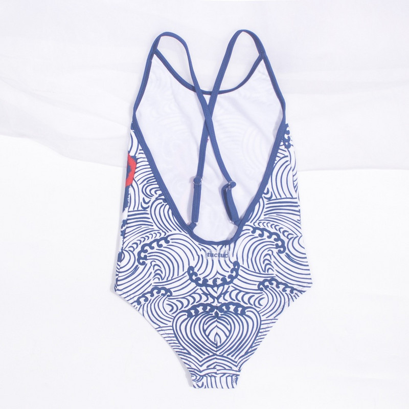 Fish Shape Print Gyerekek Tipegő Lányok Gyerekek Egyrészes fürdőruha Flower Deco Baby Kid Monikini Strandruha fürdőruha