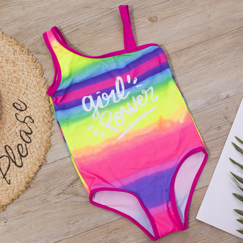 Gradient Letter fürdőruha lányoknak egyrészes öltönyök gyerekeknek lányoknak fürdőruhák 3-8 éves korig nagy lányoknak úszóruházat gyerek fürdőruhák