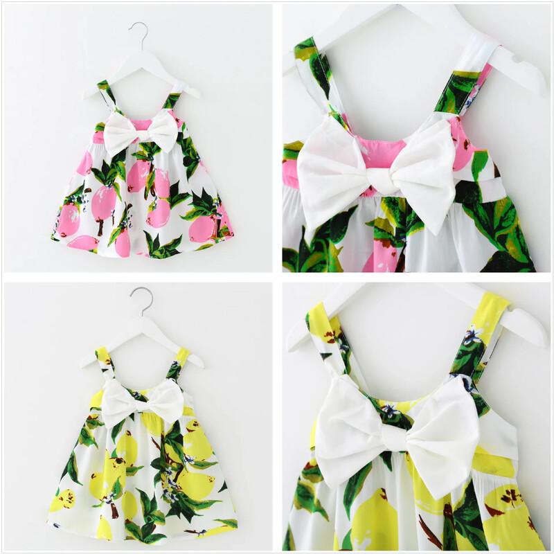 Nyári újszülött kislány ruha citrommintás csecsemő lány ruhák keresztelő ruhák hercegnő születésnapi ruha kislányoknak ruhák