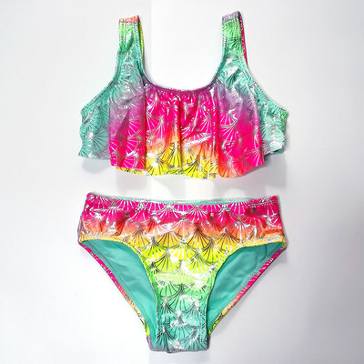 Κορίτσια Fish Scale Mermaid Bikini Παιδικό Ombre Ruffle Παιδικό μαγιό 4-18 ετών Εφηβικό μαγιό