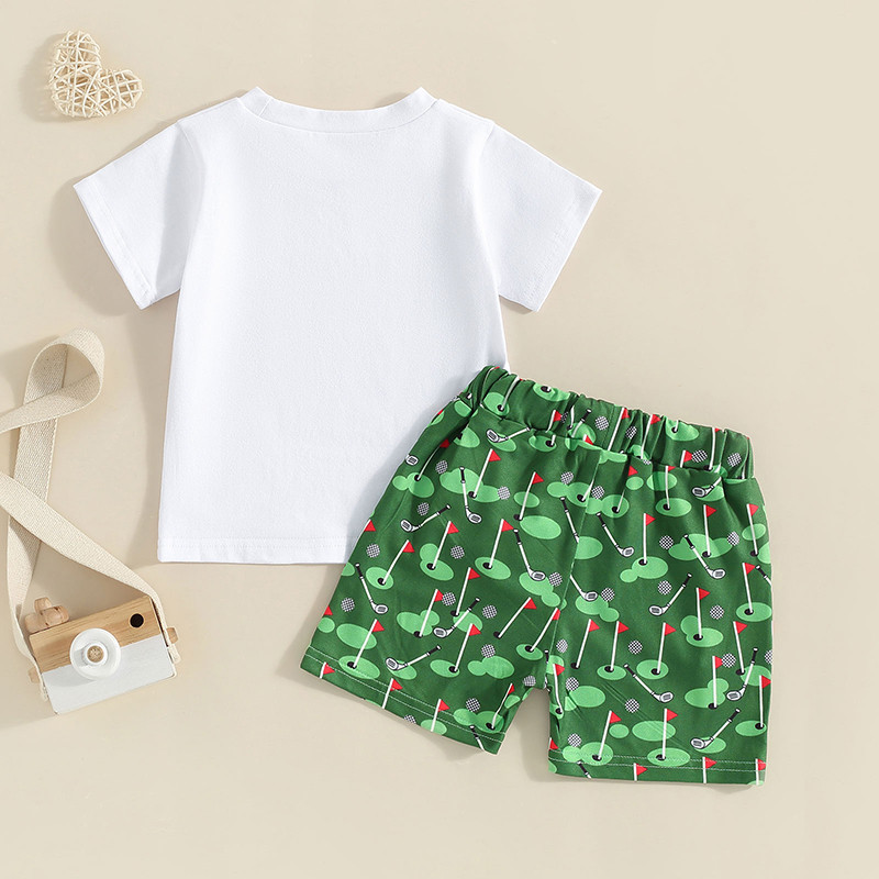 Beebiriietus Poisile suvine 2 tk komplektid lühikeste varrukatega T-särk + golfimustriga lühikesed püksid, imikute vastsündinu puuvillased riided