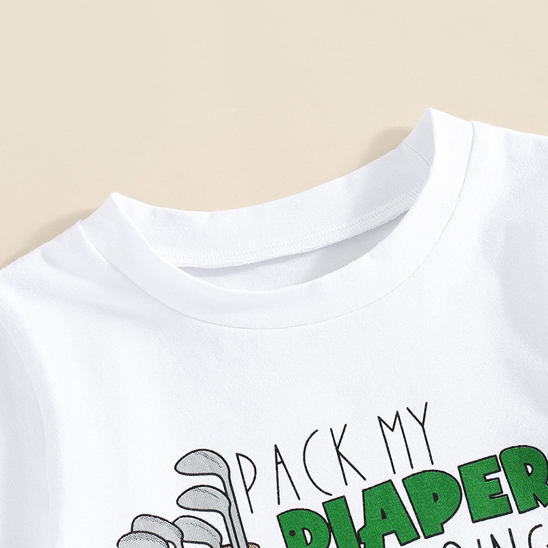 Beebiriietus Poisile suvine 2 tk komplektid lühikeste varrukatega T-särk + golfimustriga lühikesed püksid, imikute vastsündinu puuvillased riided