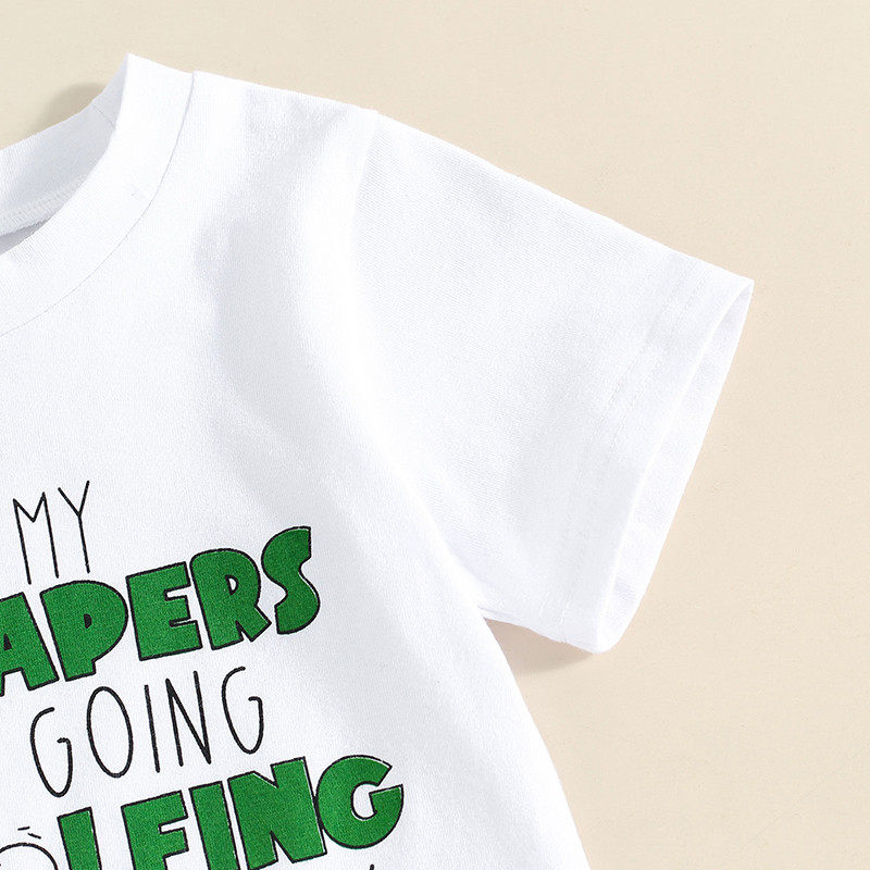 Beebiriietus Poisile suvine 2 tk komplektid lühikeste varrukatega T-särk + golfimustriga lühikesed püksid, imikute vastsündinu puuvillased riided